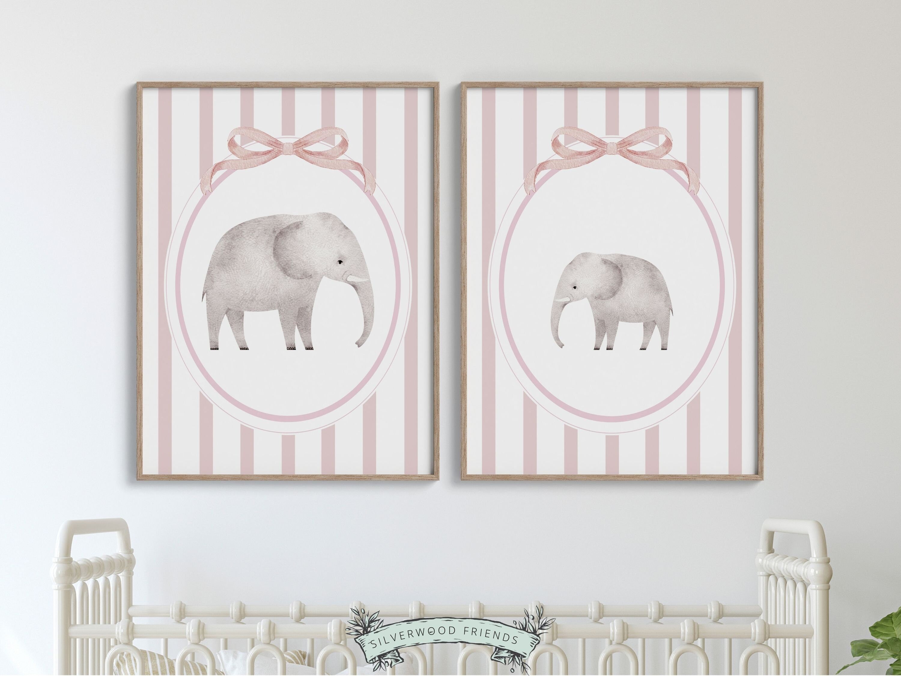 Fashion elephant nursery wall decor