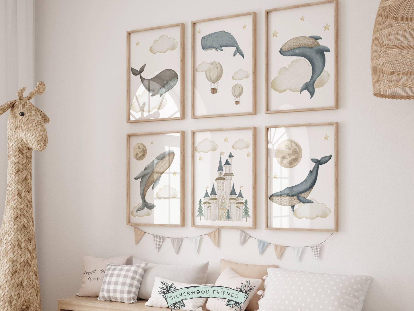 Fantasy Whale Nursery Print Set of 6