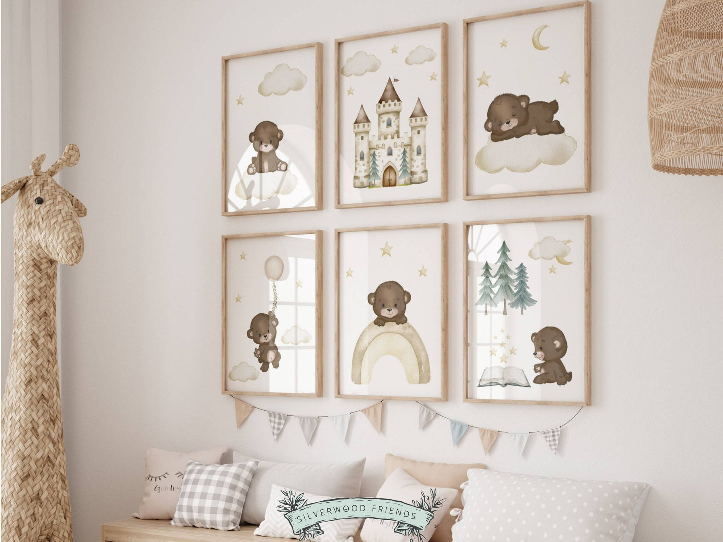 Set of 6 Bear Nursery Prints