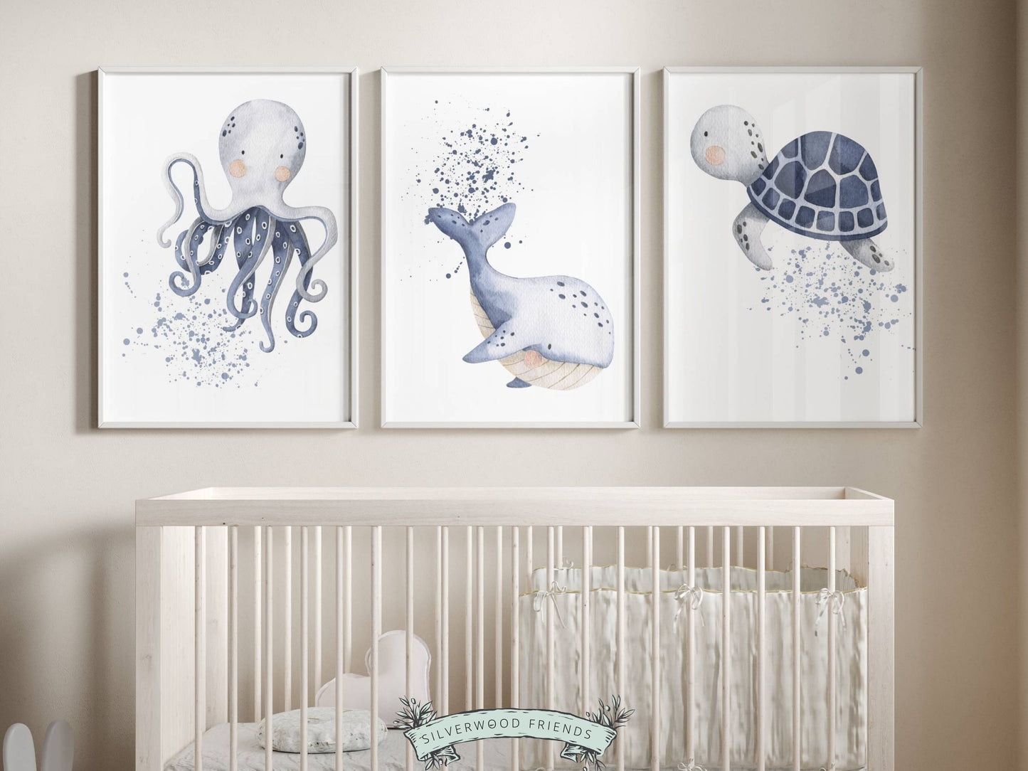 Ocean Animal Nursery Prints set of 3