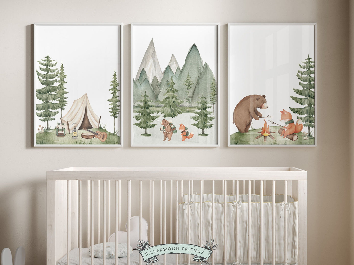 Woodland Camping Nursery Prints