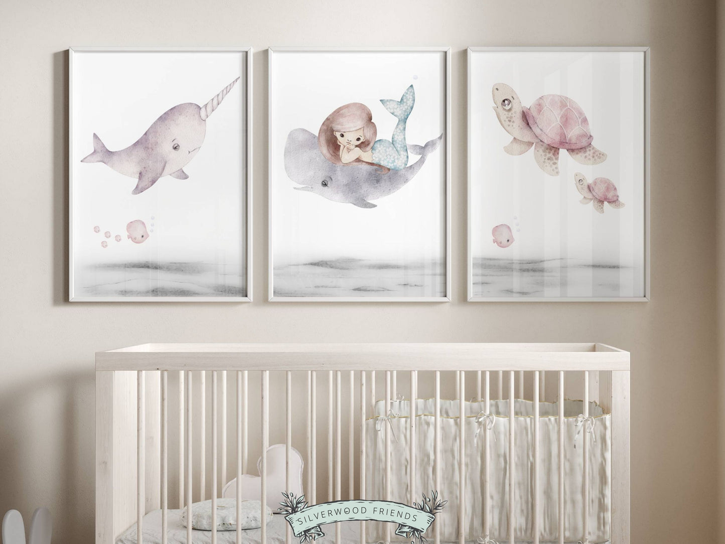 Mermaid Nursery Prints Set of 3