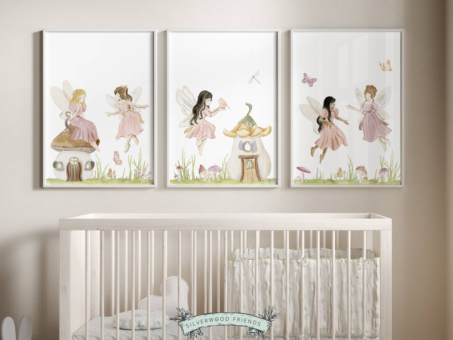 Pink Fairy Nursery Prints Set of 3