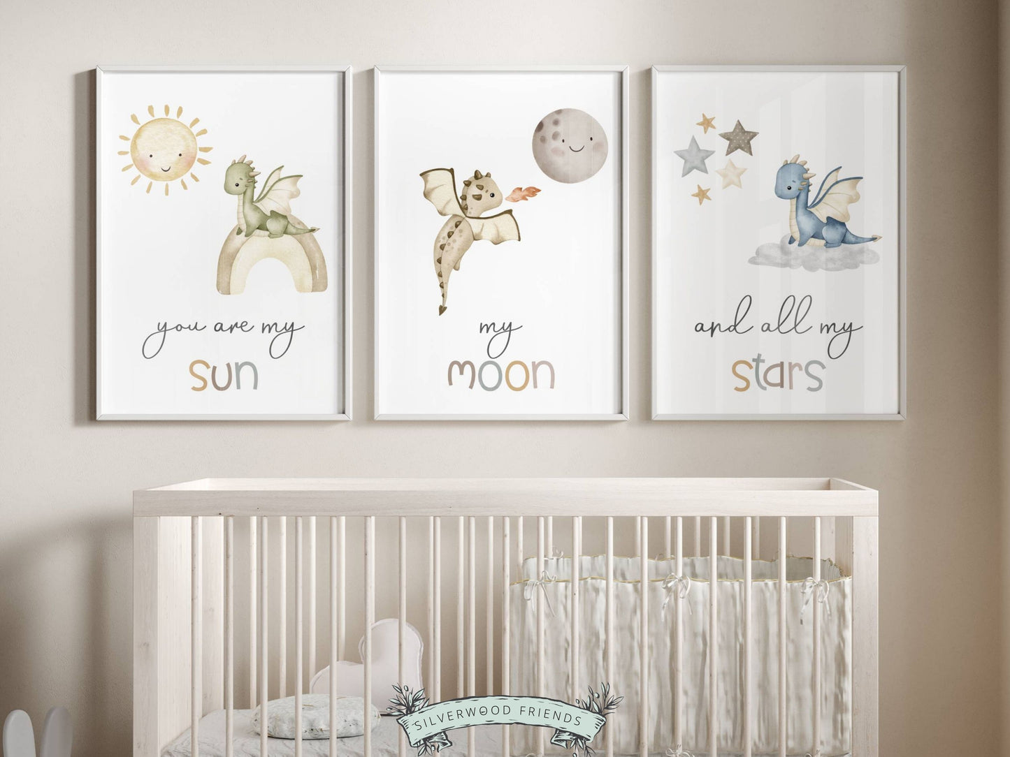 You Are My Sun Dragon Nursery Prints