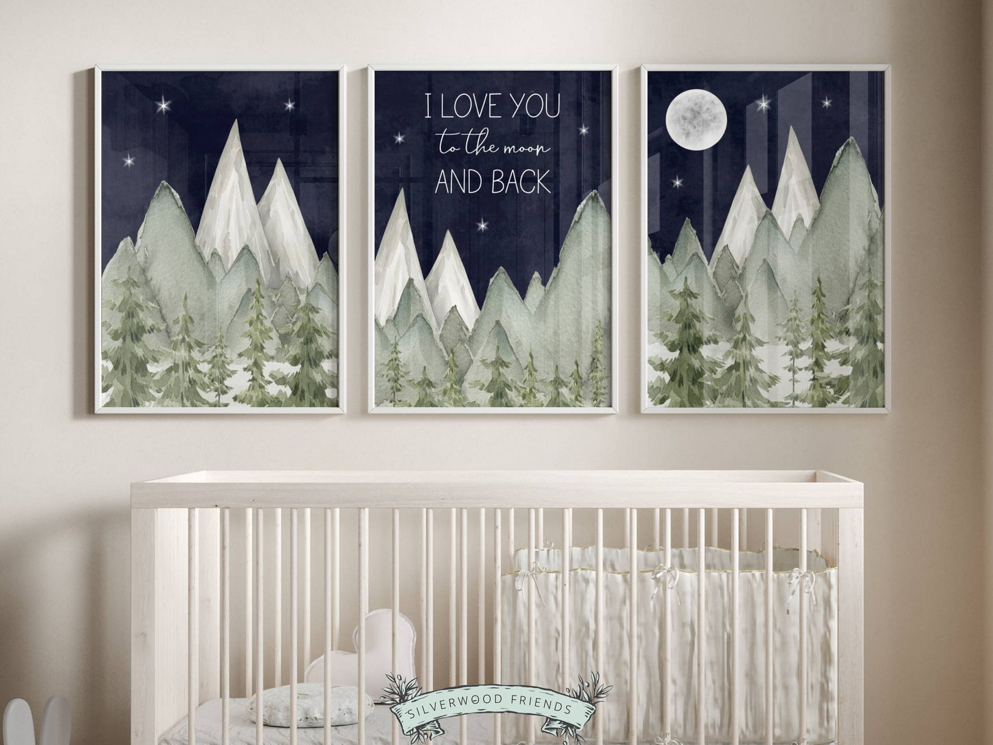 Moon Nursery Print Set of 3