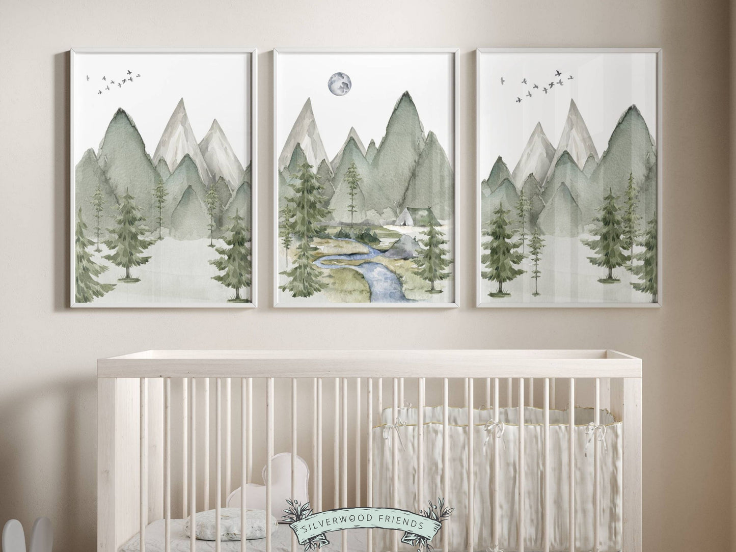 Set of 3 Mountain Nursery Prints