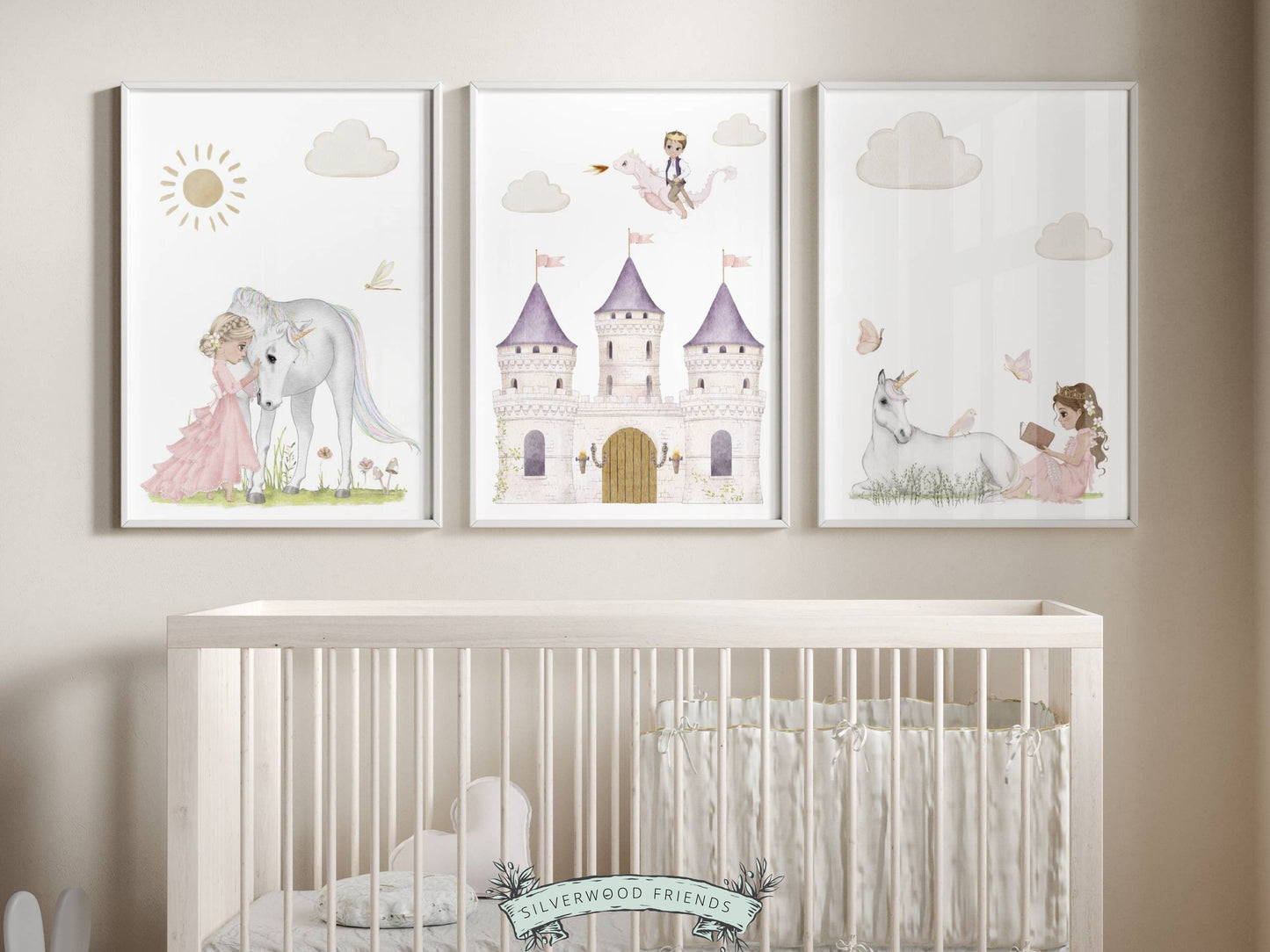 Princess Unicorn Nursery Prints