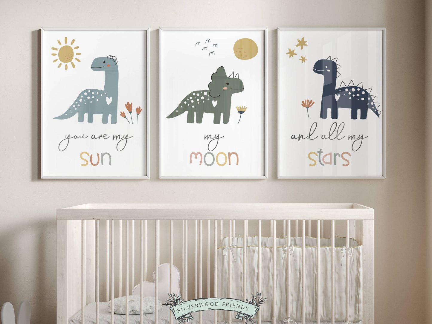 You Are My Sun My Moon And All My Stars Dinosaur Nursery Prints