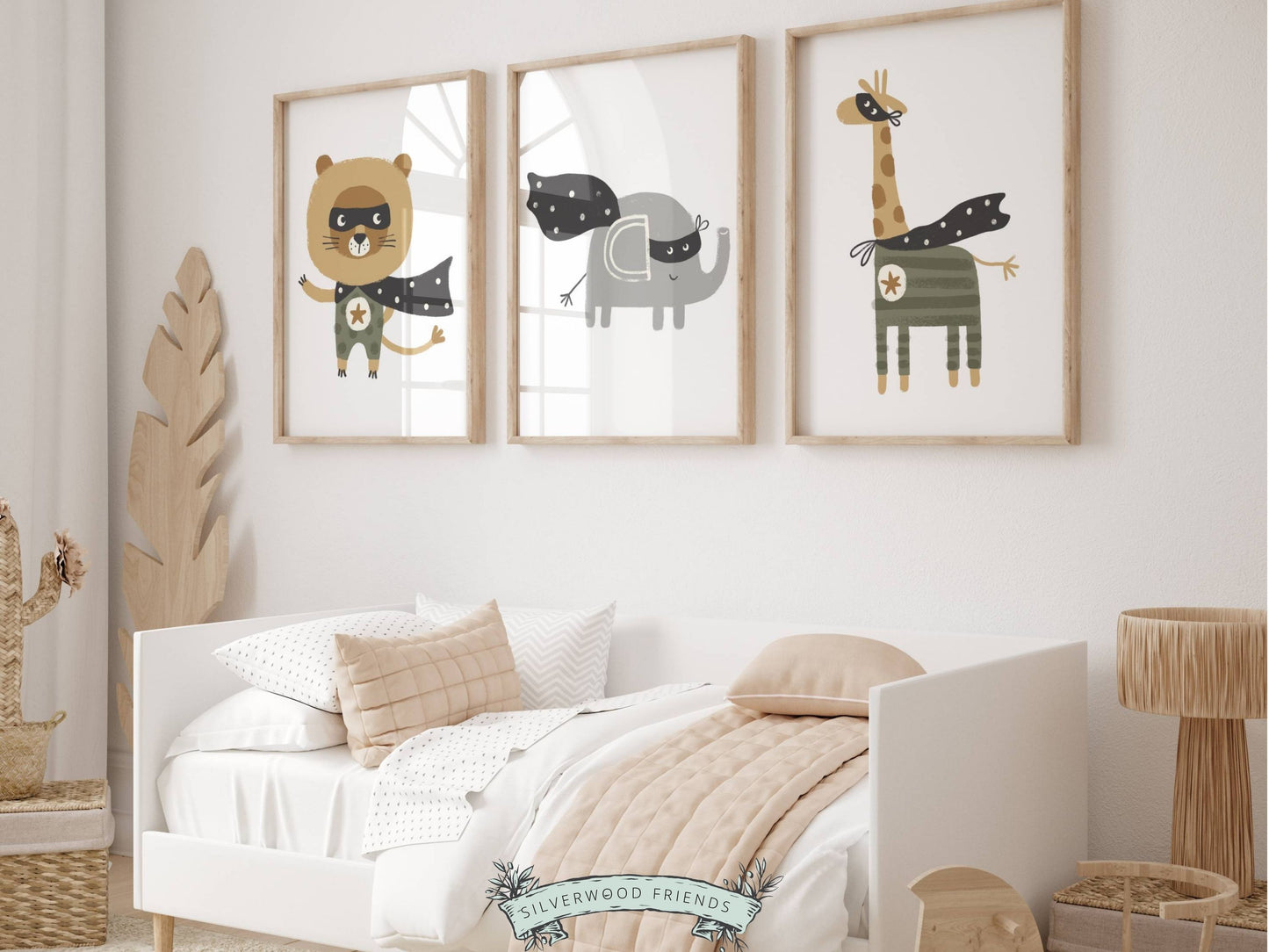 Superhero Safari Animals Nursery Prints