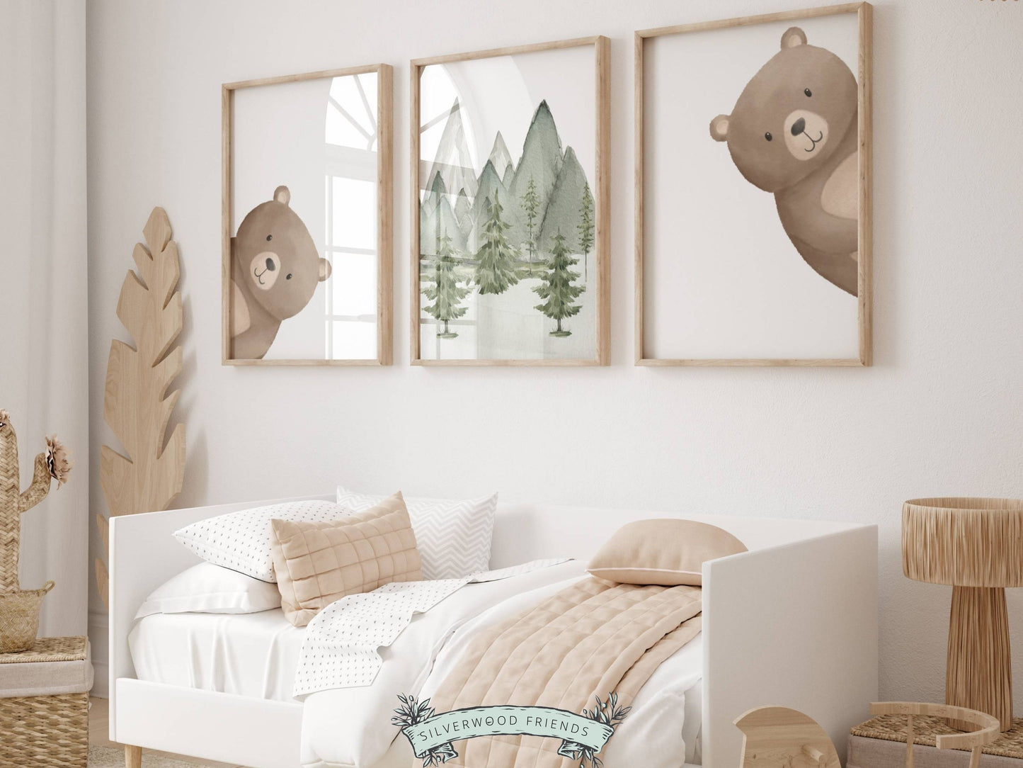 Peeking Bear Forest Nursery Prints