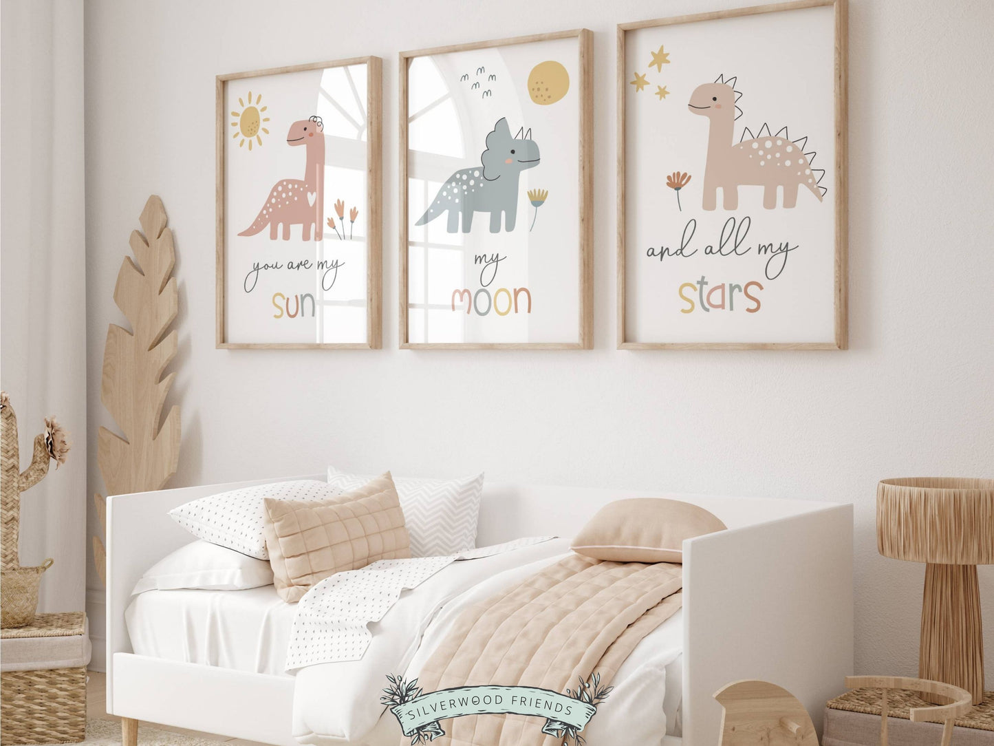 You Are My Sun My Moon And All My Stars Girls Dinosaur Nursery Prints