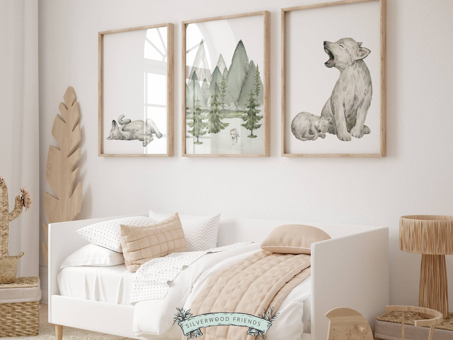 Set of 3 Baby Wolf Nursery Prints