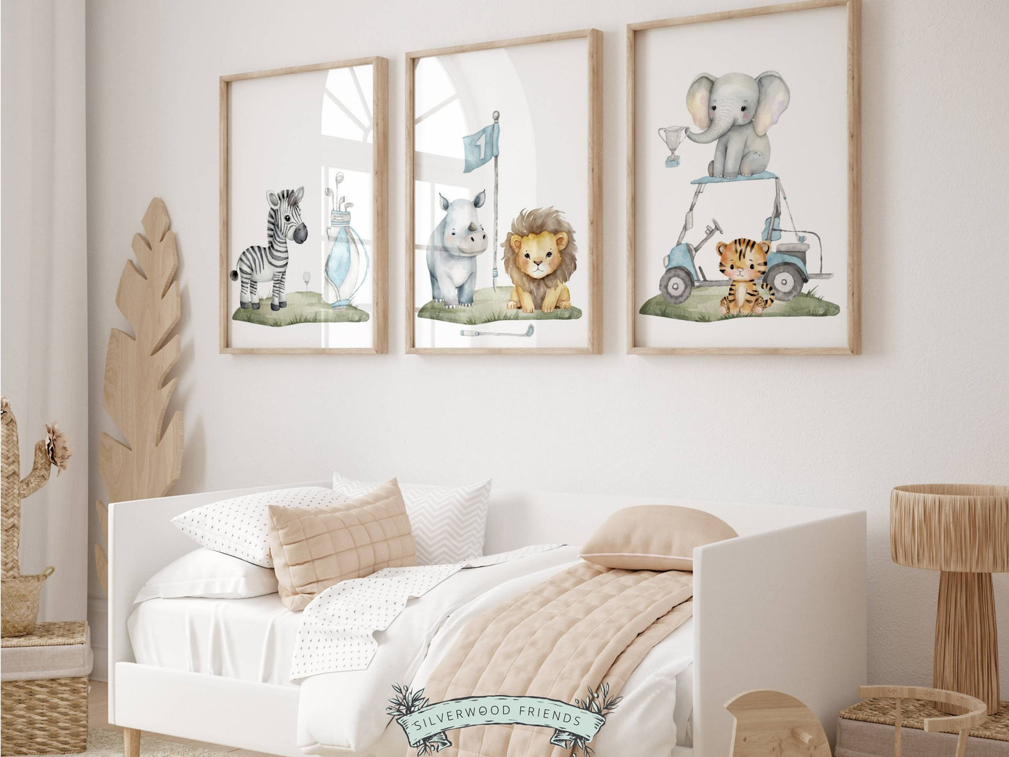 Safari Animal Golf Nursery Prints