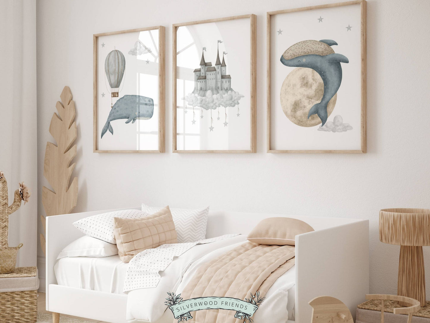 Whales in the Sky Nursery Prints Set of 3