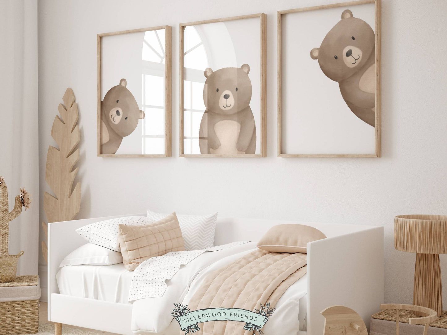 Peeking Bear Nursery Print Set of 3