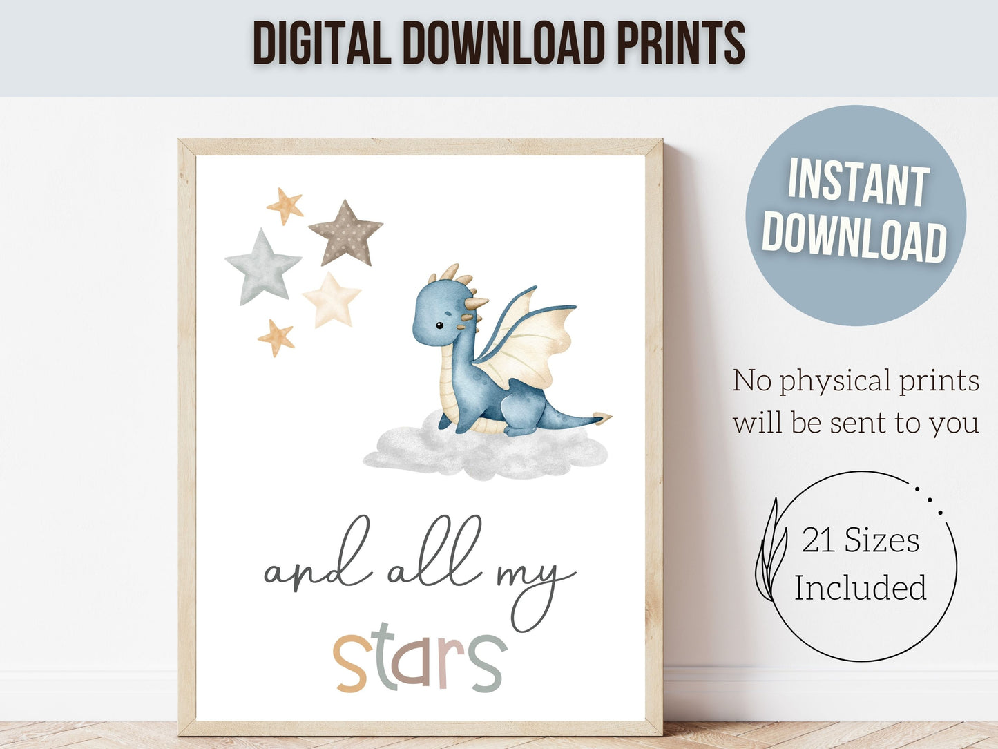 You Are My Sun Dragon Nursery Prints