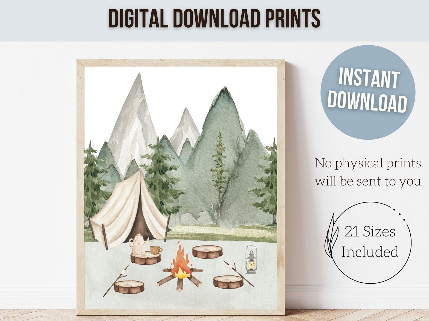 Camping Nursery Prints Set of 3