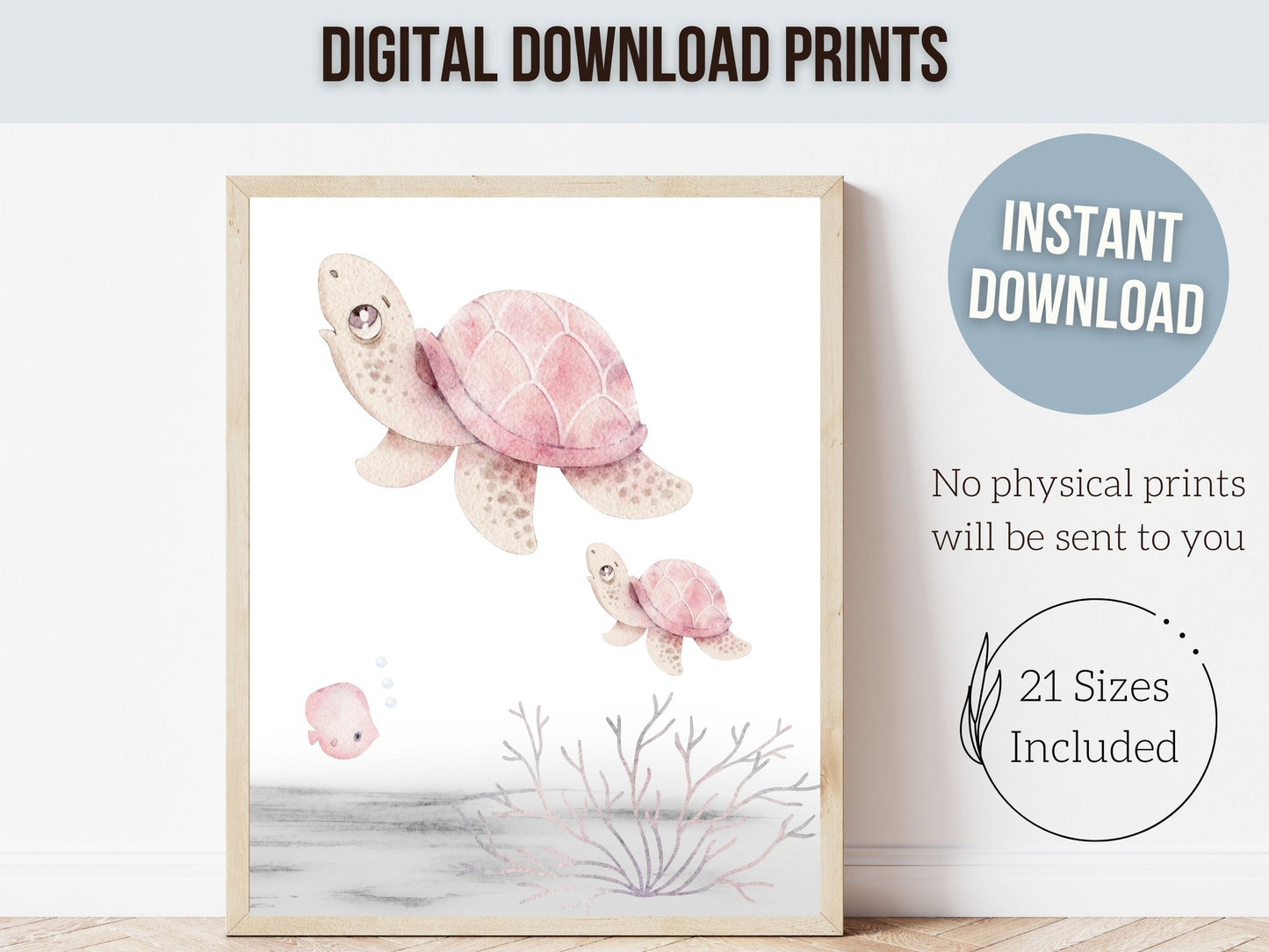 Pastel Sea Life Nursery Prints Set of 6