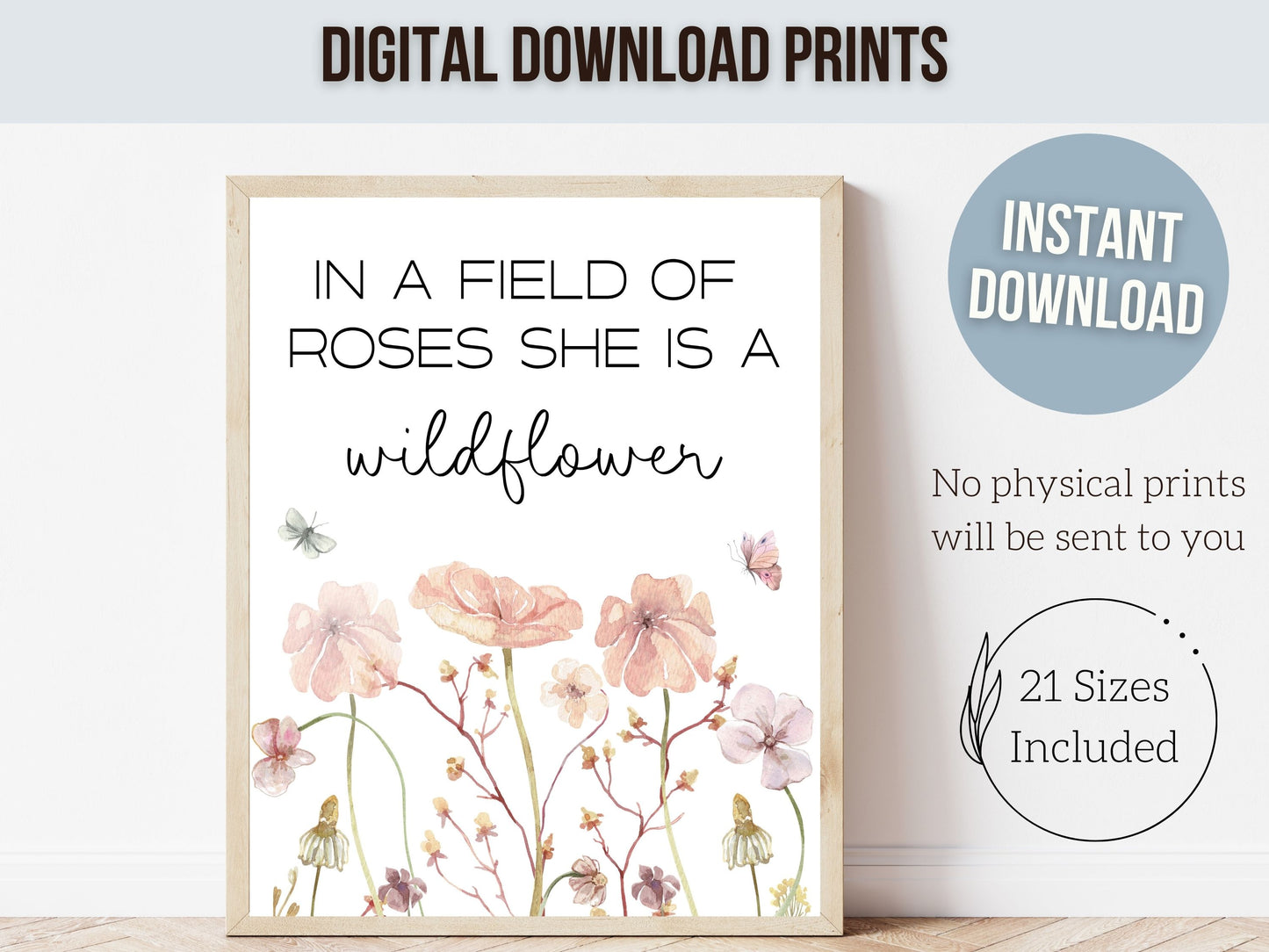 In A Field Of Roses She Is A Wildflower Print Set - 1