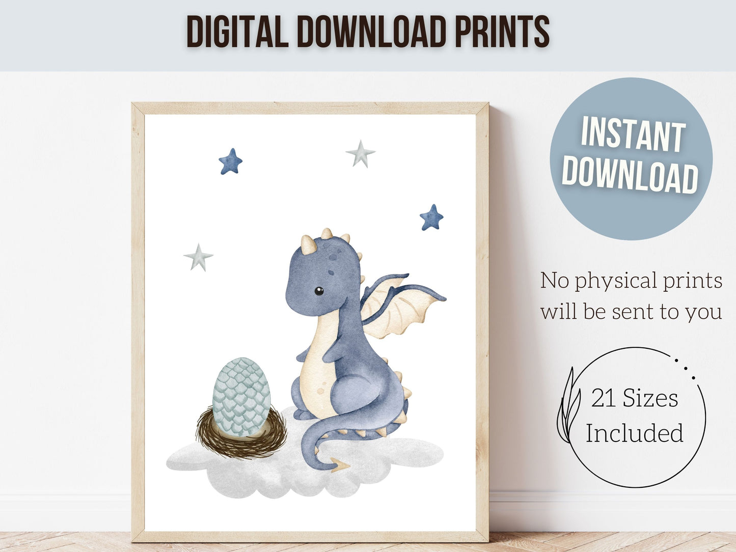 Baby Dragon Fantasy Nursery Prints