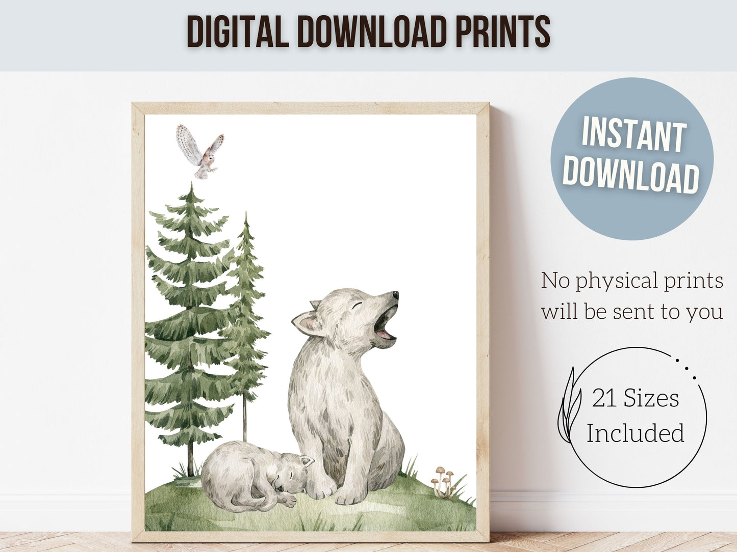 Wolf Forest Nursery Prints