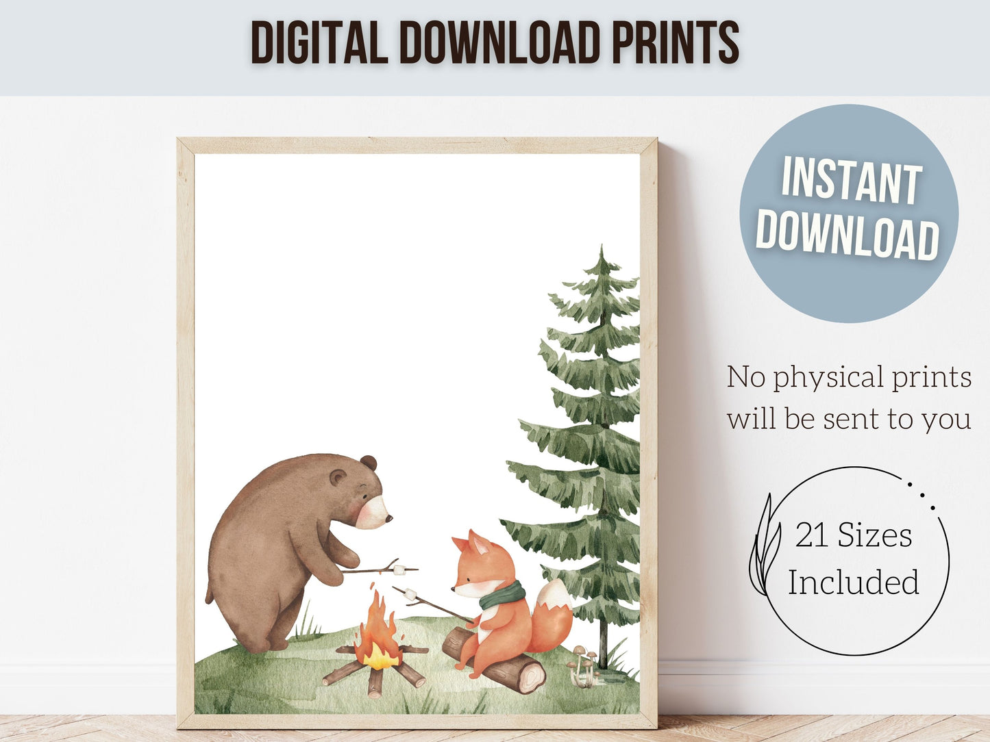 Woodland Camping Nursery Prints