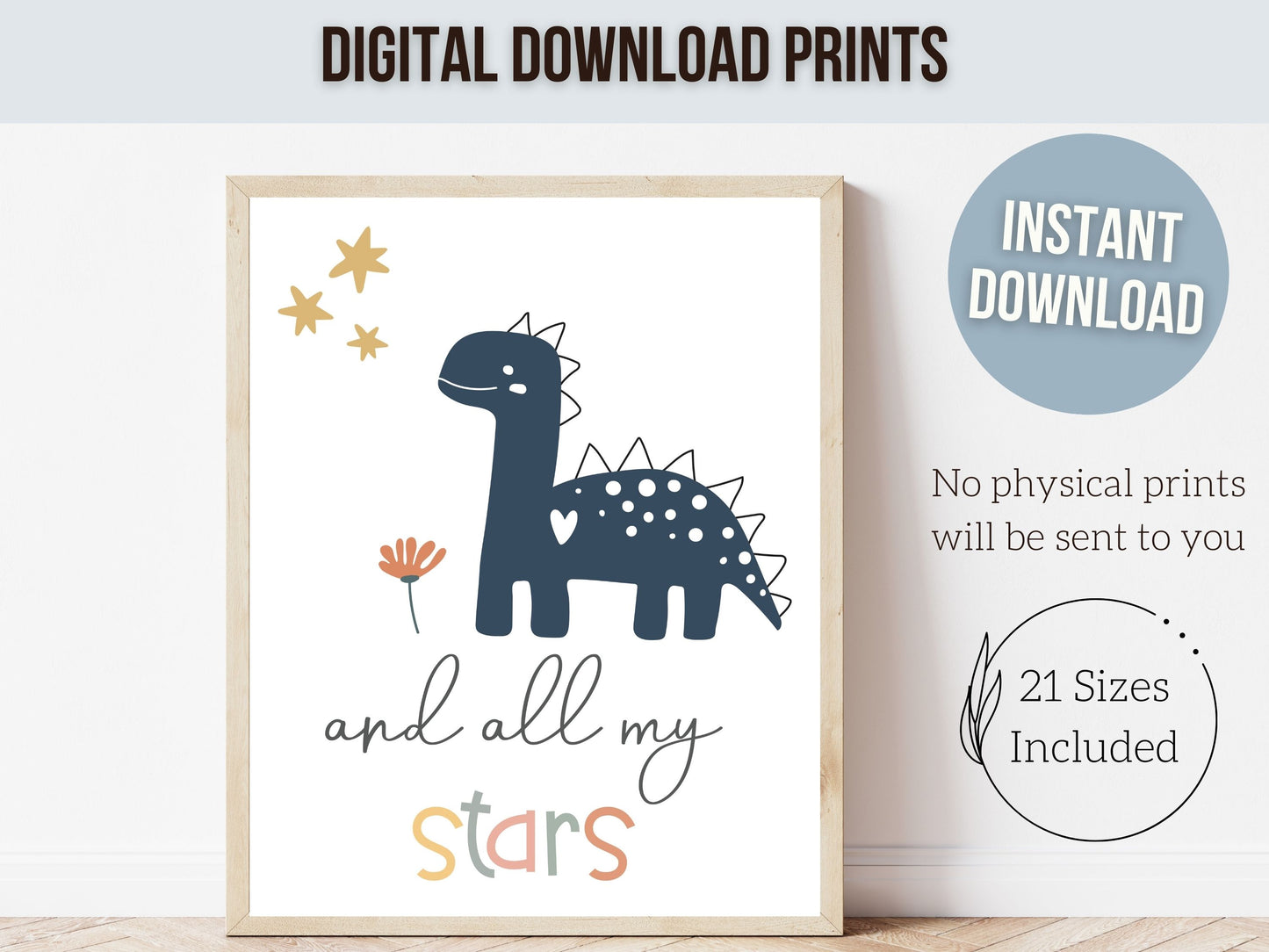 You Are My Sun My Moon And All My Stars Dinosaur Nursery Prints