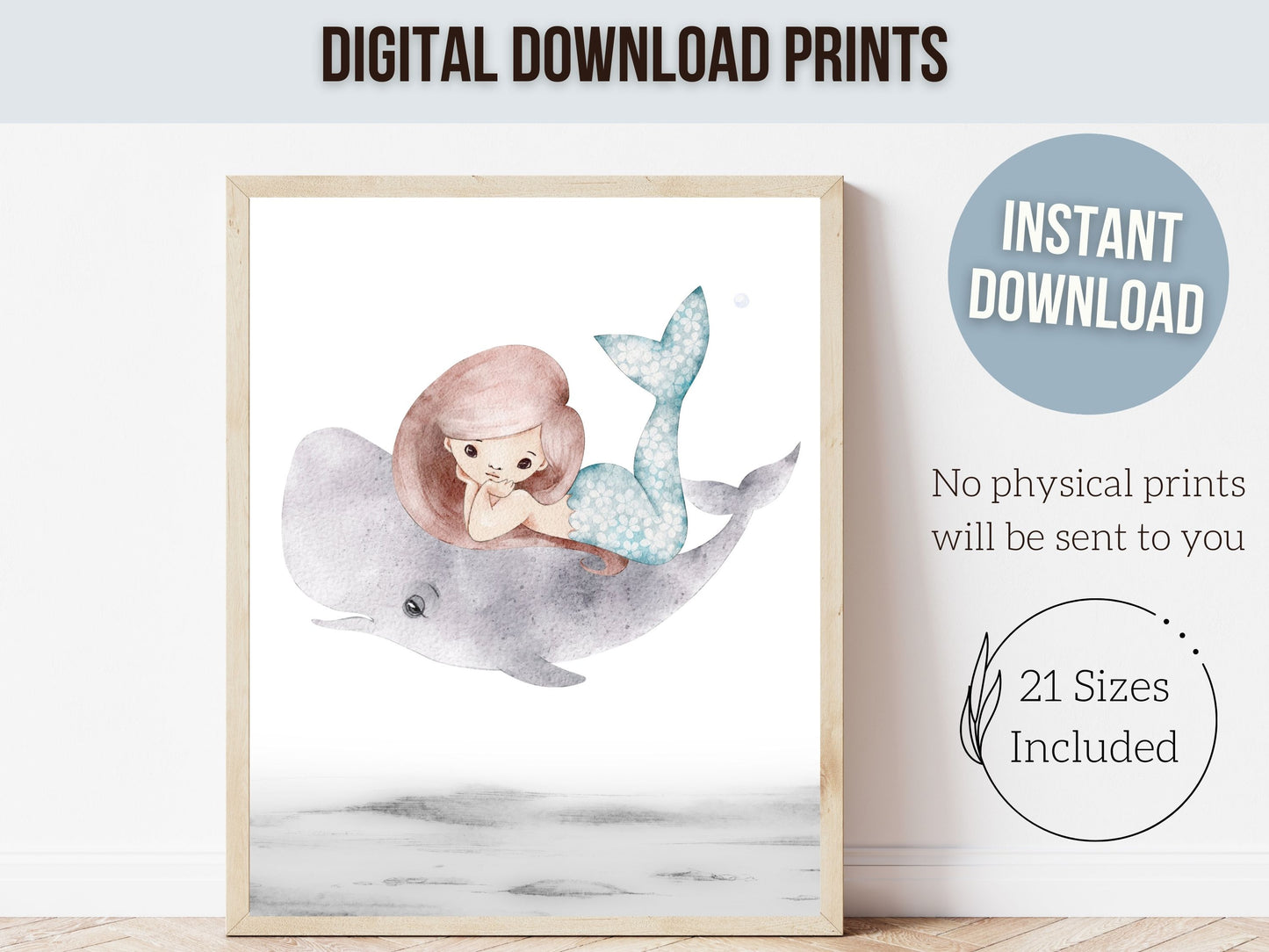 Pastel Mermaid Nursery Print Set of 6