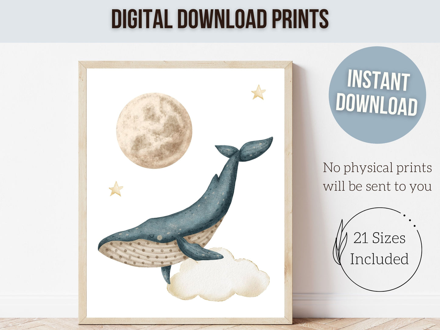 Fantasy Whale Nursery Print Set of 6