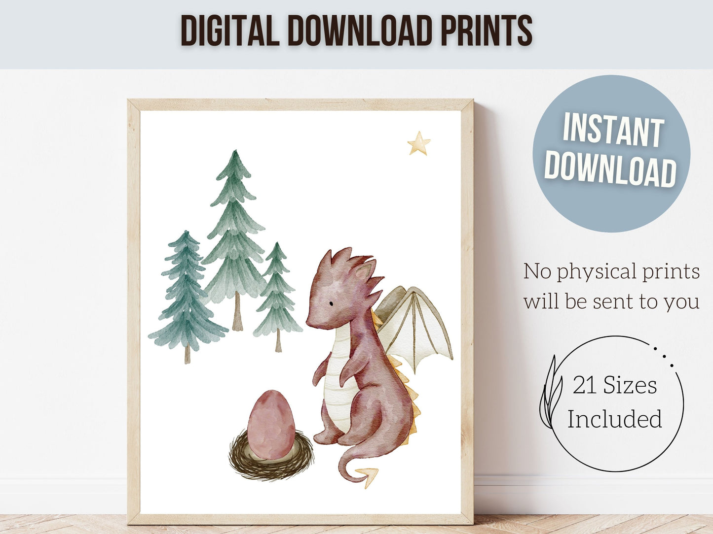 Baby Dragon Nursery Prints