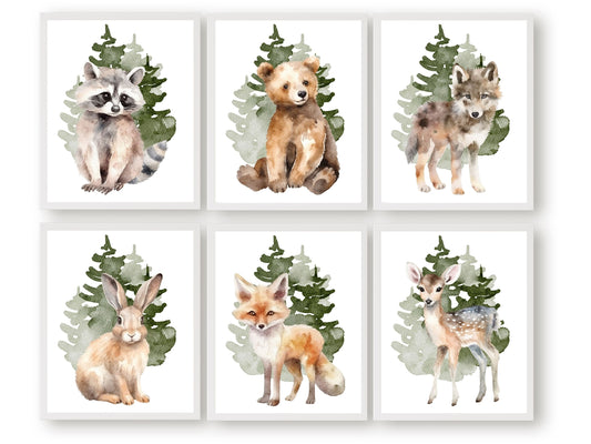 Our gorgeous watercolour Woodland Animal Nursery Prints Set of 6 are the perfect addition to your baby's woodland nursery decor or nature themed nursery and also makes a gorgeous gender neutral baby shower gift.