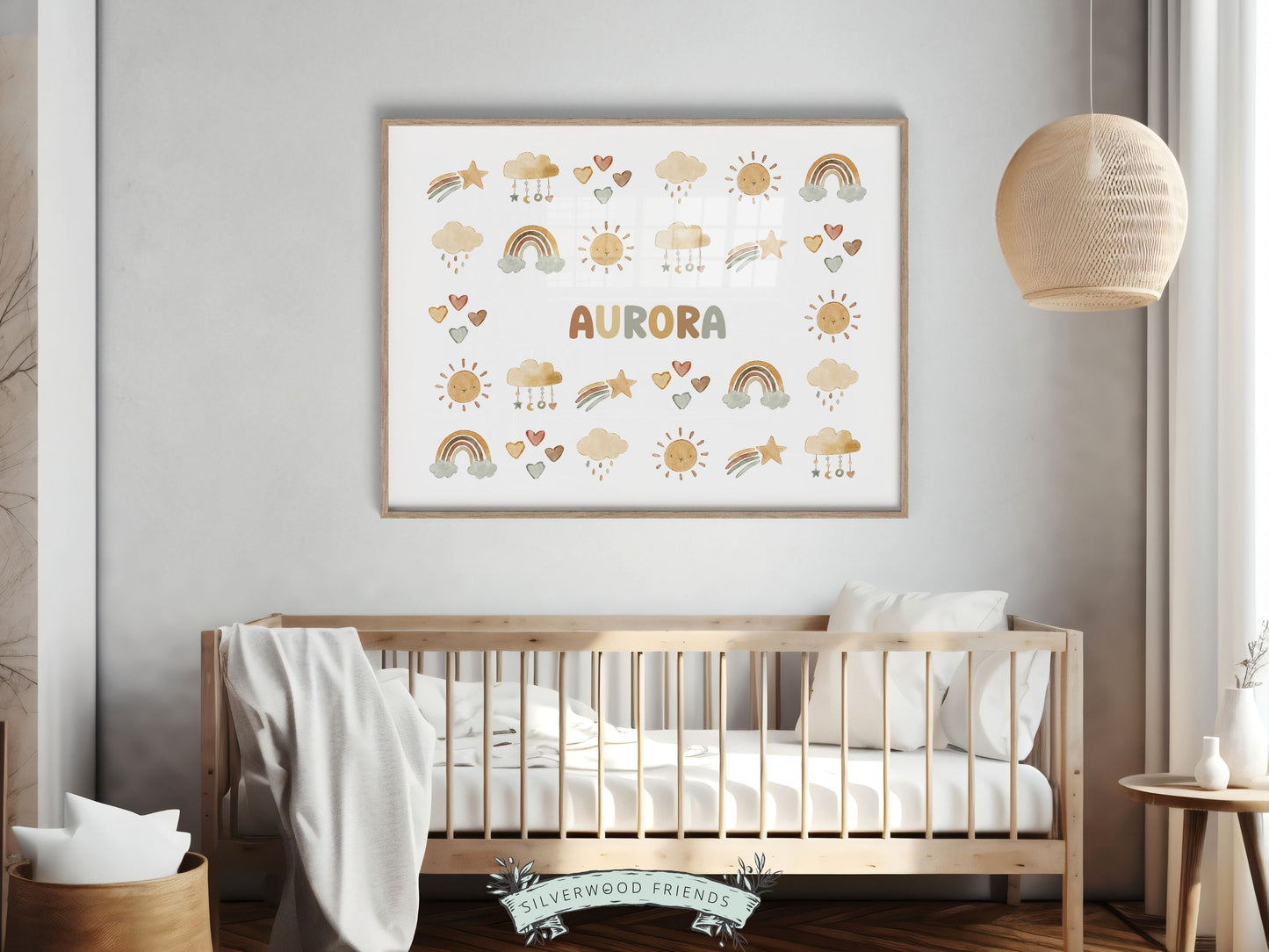 Celestial Nursery Name Sign - Personalised Nursery Print