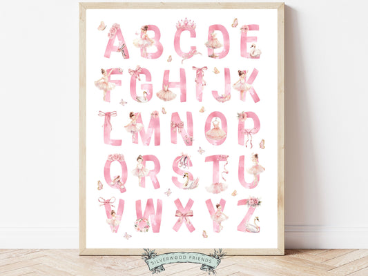 Ballerina Alphabet Nursery Print