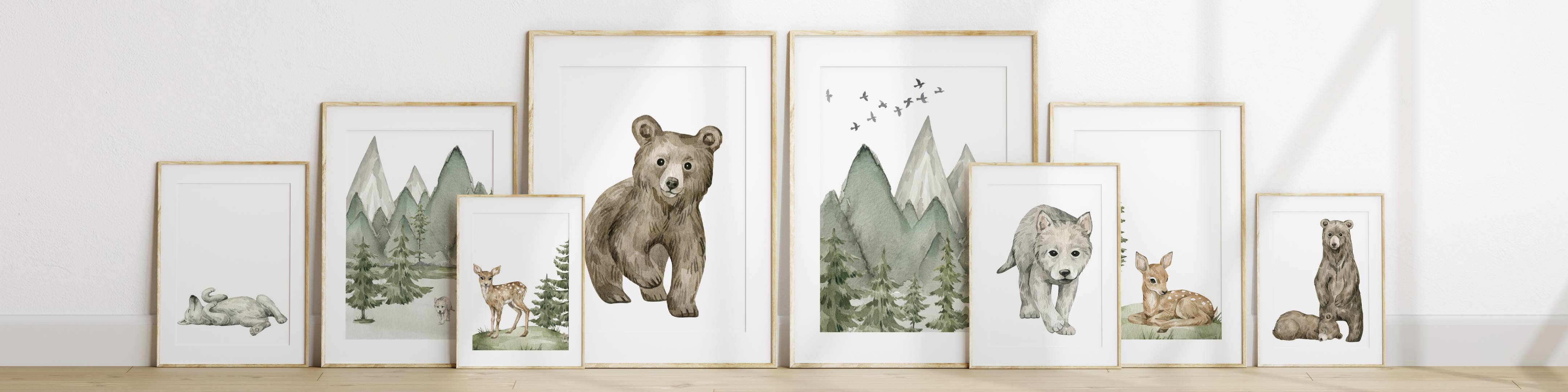 Woodland friends wall store art