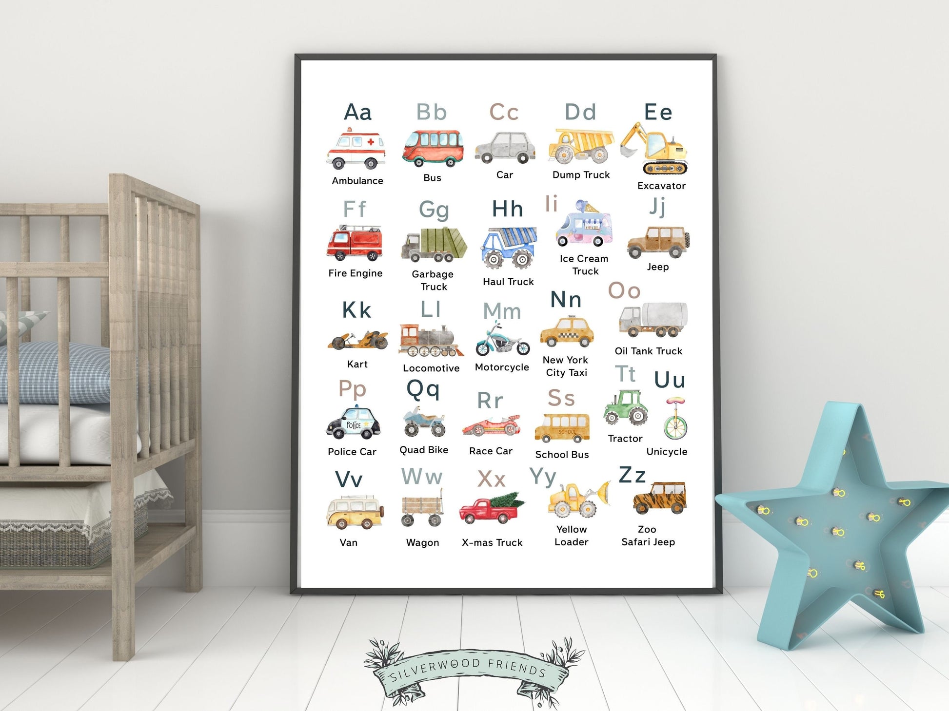 Transport Alphabet and Number Posters