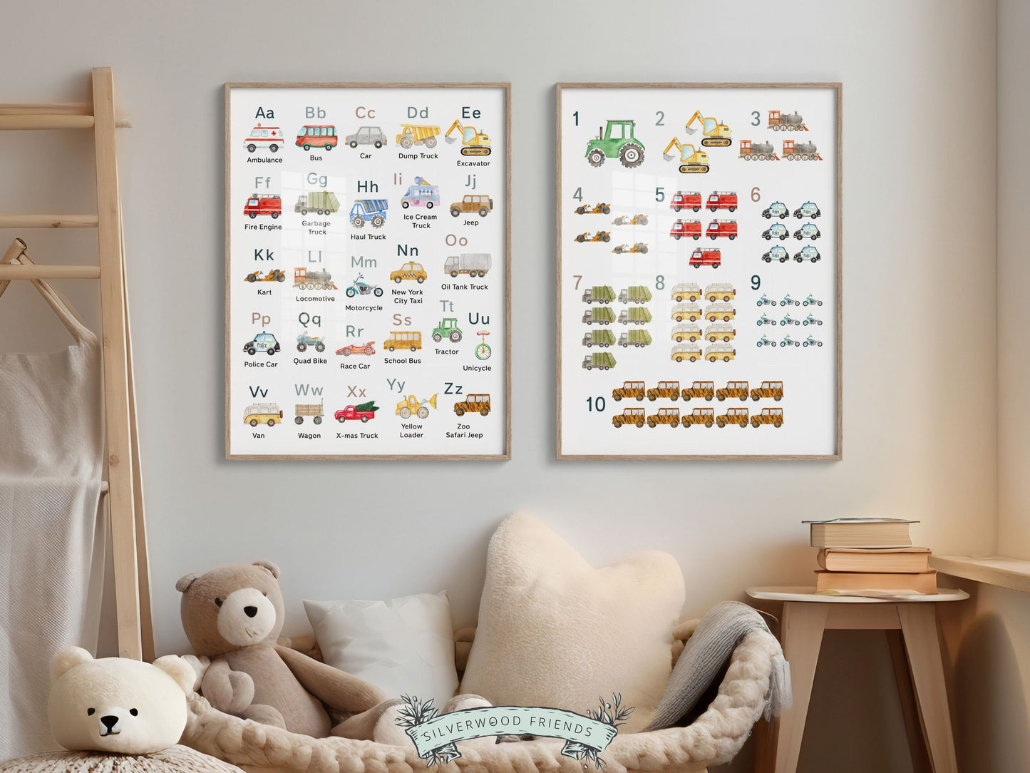 Transport Alphabet and Number Posters