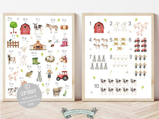 Discover the perfect addition to your farm nursery decor with our captivating Farm Alphabet and Numbers Prints, featuring beautiful watercolor images that bring the wonders of the farmyard to life