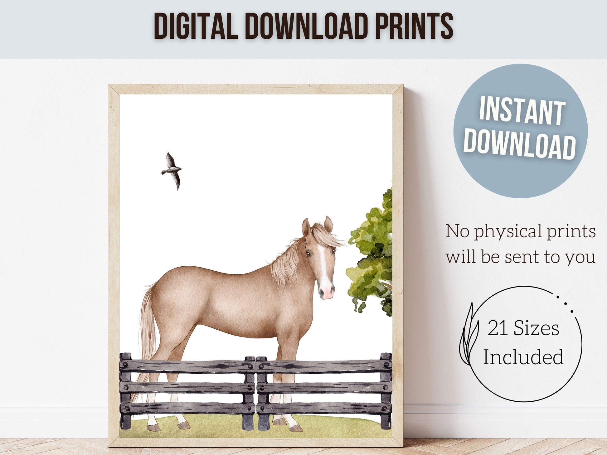 Horse Nursery Prints, Horse Nursery Decor, Girls Pony Nursery Print, Boys Cowboy Nursery Decor Kids Room Wall Decor Equestrian Digital Print