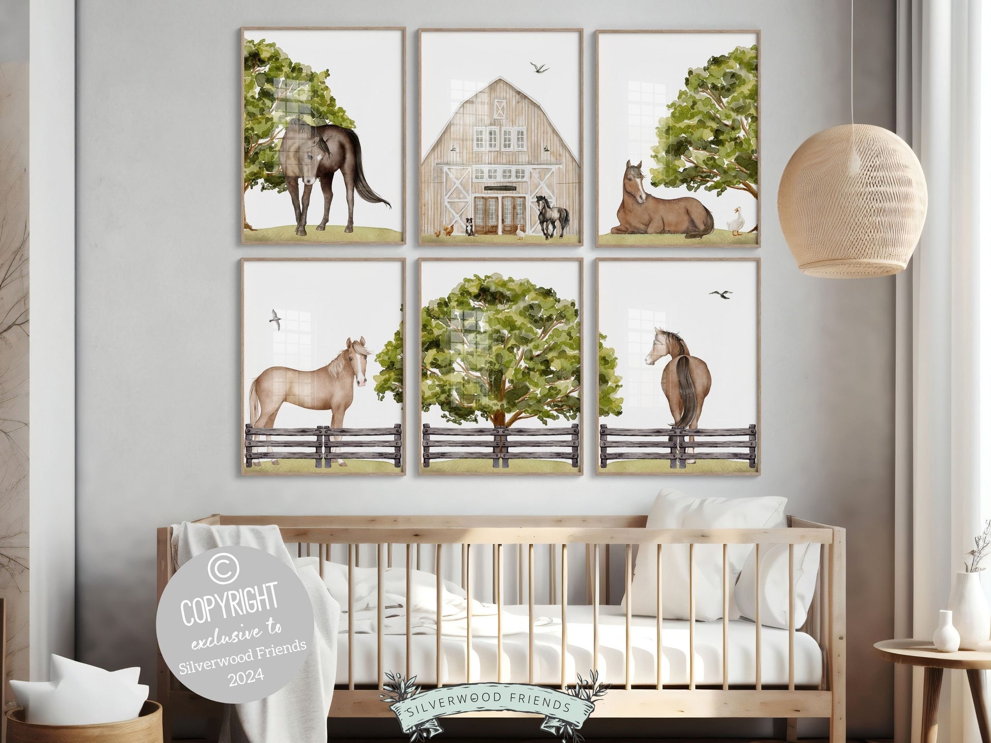 Horse Nursery Prints, Horse Nursery Decor, Girls Pony Nursery Print, Boys Cowboy Nursery Decor Kids Room Wall Decor Equestrian Digital Print