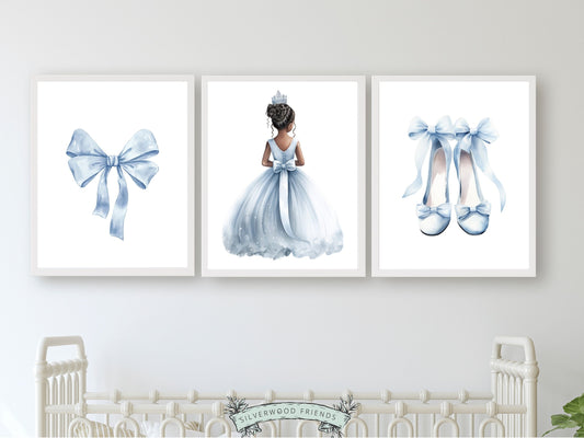 ORIGINAL Princess Nursery Prints, African American Ballerina Nursery Decor, Fairytale Nursery Wall Art, Princess Nursery Decor Digital Print