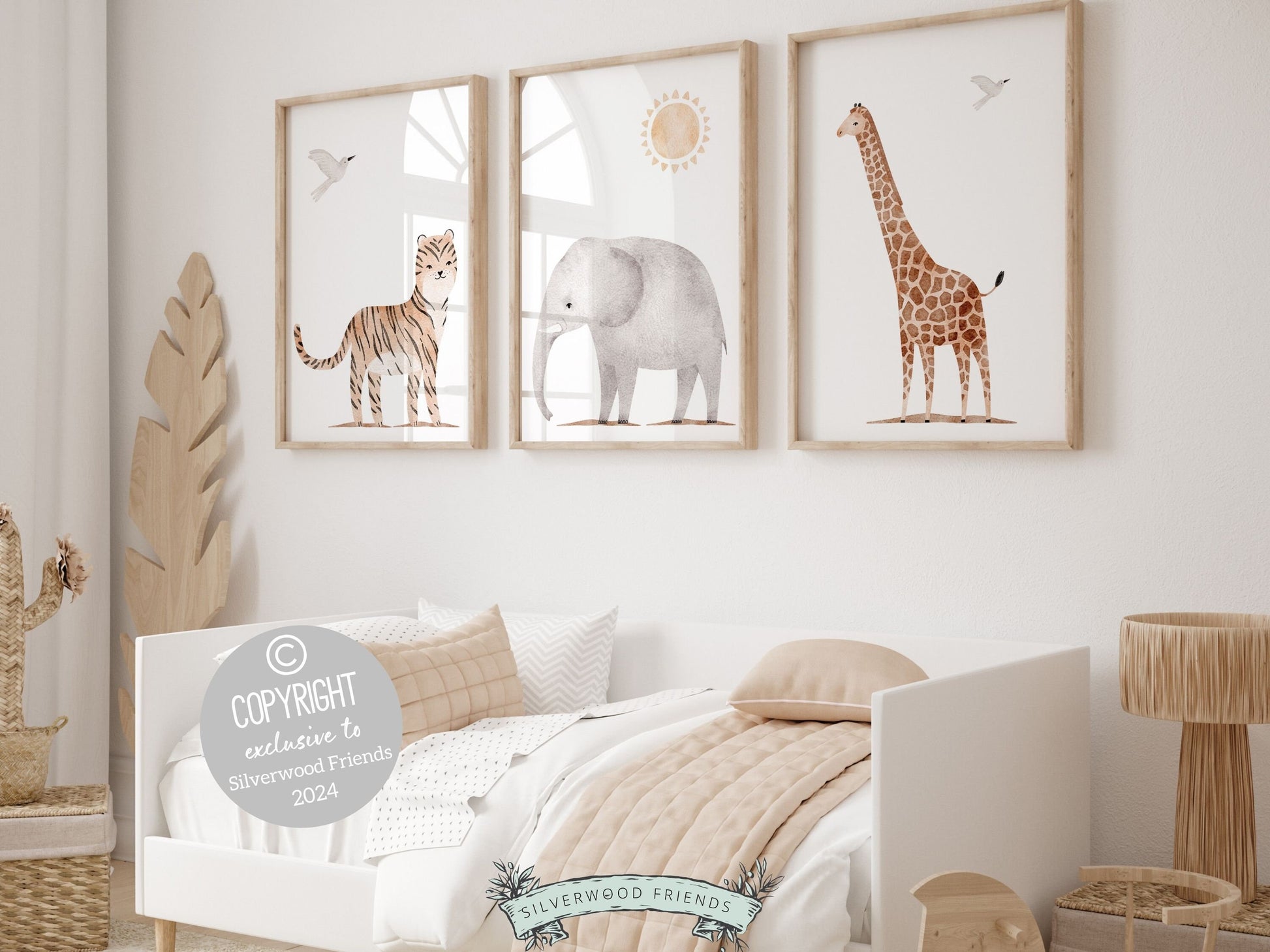 Safari Animal Nursery Prints, Boho Jungle Nursery Decor, Boho Baby Kids Room Safari Nursery Decor, Neutral Nursery Wall Decor Digital Print