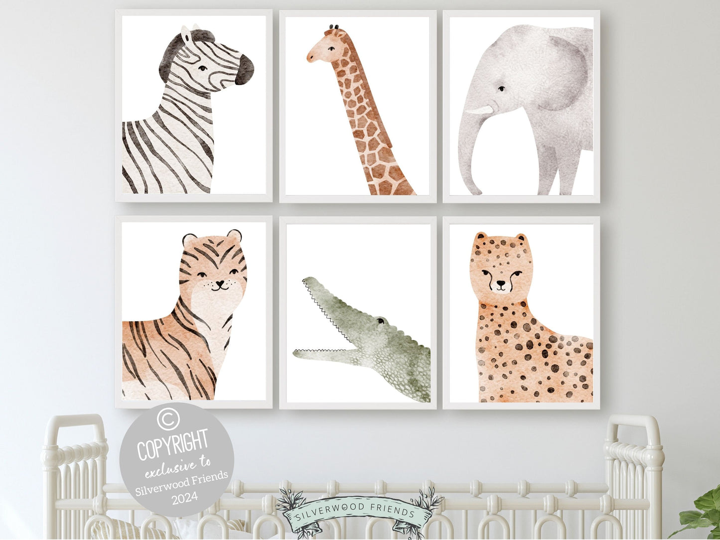 Boho Safari Animal Nursery Prints, Boho Jungle Nursery Decor, Kids Room Safari Nursery Wall Decor, Neutral Nursery Wall Decor Digital Print