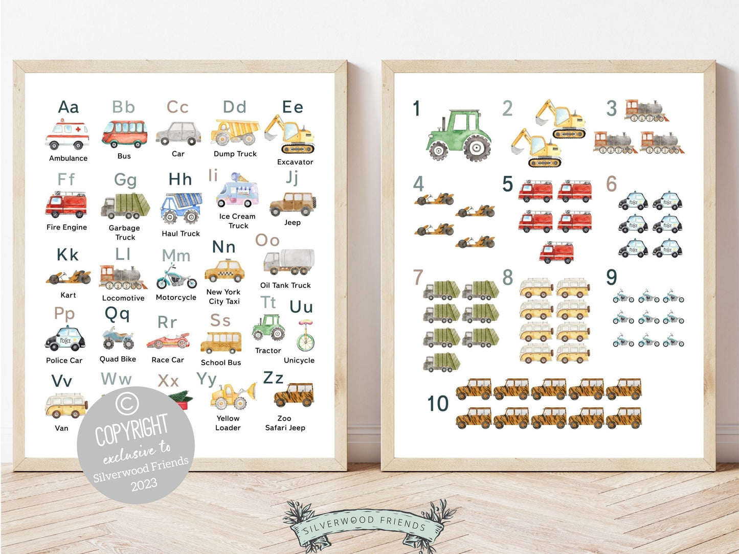 Discover the perfect addition to your boys nursery decor with our captivating Transport Alphabet and Number Prints. Featuring beautiful watercolor vehicles, they provide an engaging and educational experience for little learners.