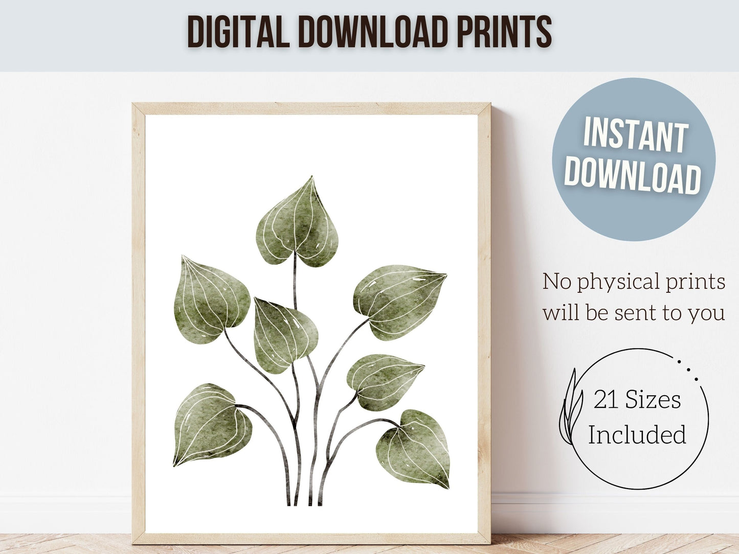 Botanical Prints, Tropical Plant Floral Print, Boho Jungle Nursery Decor, Monstera Poster, Kids Room Safari Nursery Wall Decor Digital Print