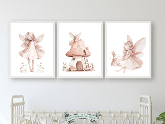 ORIGINAL Wildflower Fairy Nursery Print Gift For Baby Girl Fairy Nursery Decor, Fairies Nursery Wall Art Fairy Garden Digital Download Print