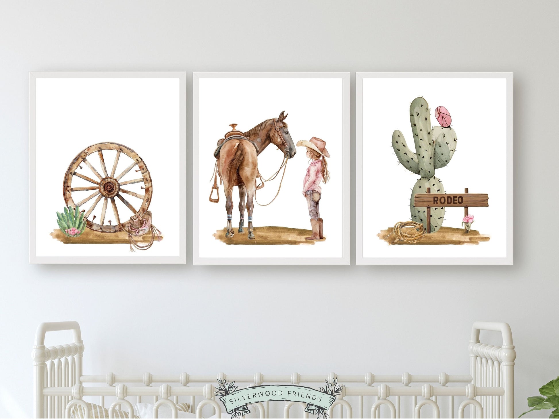 Cowgirl Nursery Prints, Cowgirl Nursery Decor, Girls Western Nursery Decor Rodeo Print, Girls Horse Riding Nursery Wall Art Digital Prints