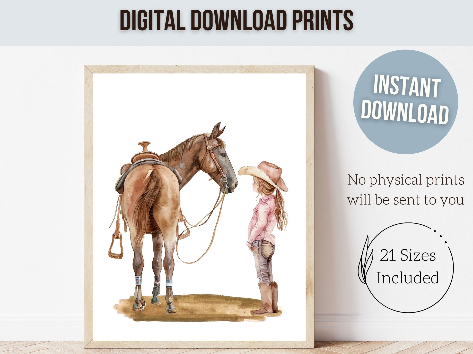 Cowgirl Nursery Prints, Cowgirl Nursery Decor, Girls Western Nursery Decor Rodeo Print, Girls Horse Riding Nursery Wall Art Digital Prints