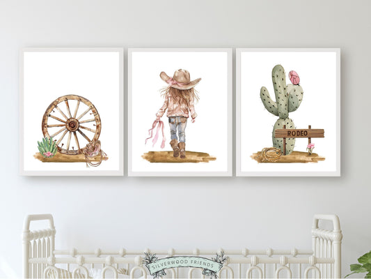 Cowgirl Nursery Print, Cowgirl Nursery Decor, Baby Girl Western Nursery Decor Rodeo Print, Girls Horse Riding Nursery Wall Art Digital Print