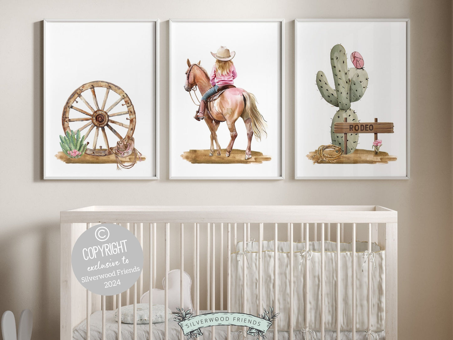 Cowgirl Nursery Print, Cowgirl Nursery Decor, Baby Girl Western Nursery Decor Rodeo Print, Girls Horse Riding Nursery Wall Art Digital Print