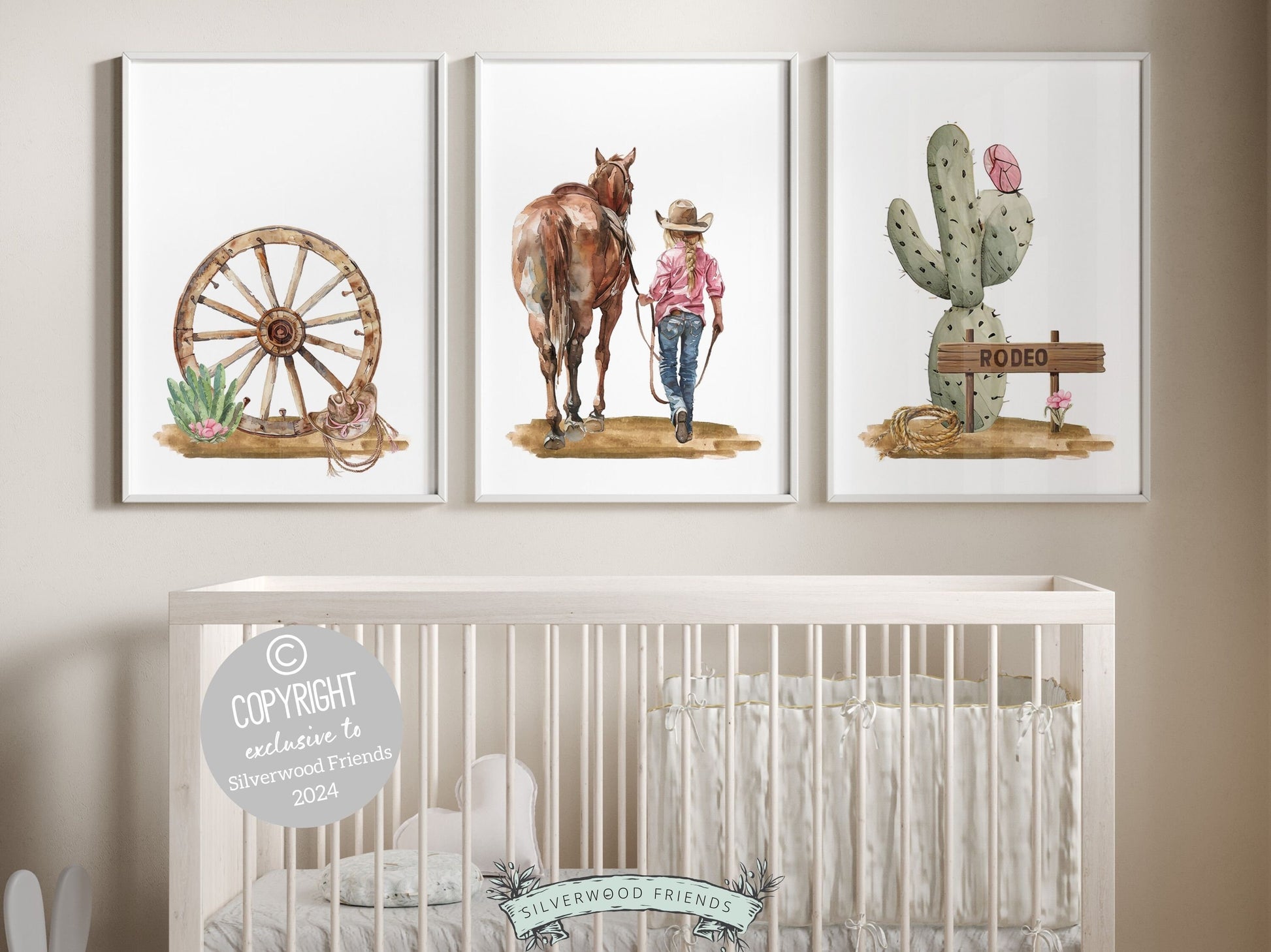 Cowgirl Nursery Print, Cowgirl Nursery Decor, Baby Girl Western Nursery Decor Rodeo Print, Girls Horse Riding Nursery Wall Art Digital Print